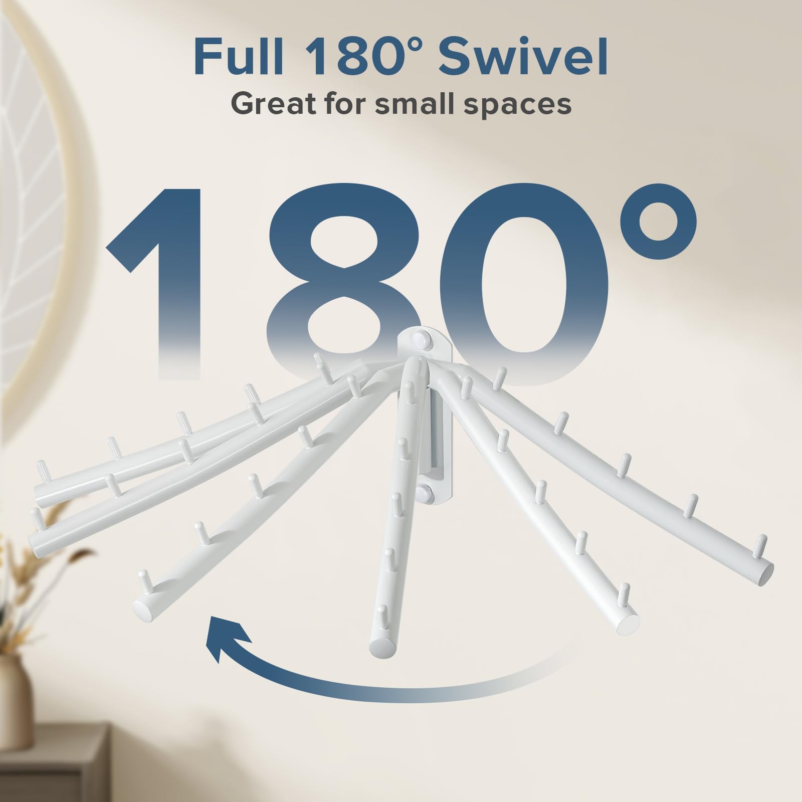 Alise Swing Clothes Hanger Rack,Garment Racks Wall Mount Clothes Bar-Hanger Holder Hooks Heavy Duty Folding Drying Rack Space Sa